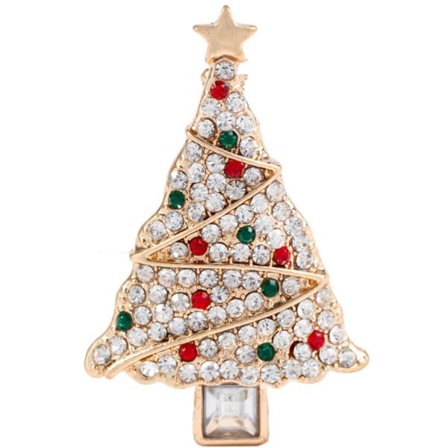 Smykker for Rhinestone Juletre Brosje Legering Jakkeslagsnål Sjal Klips Julegave