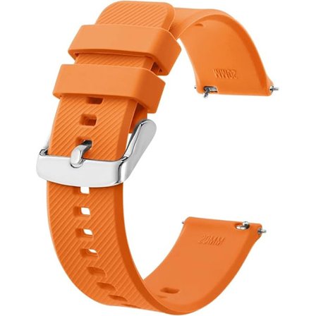 1 kpl Kellon ranneke 20mm, Pikakiinnitteinen silikoninen kellon ranneke miehille ja naisille, Oranssi