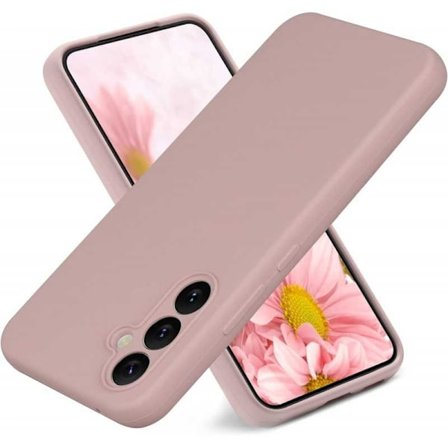 Samsung S24 Gummibelagt Matt Rosa Skal Kameraskydd Liquid - Rosa_max