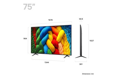 LG 75" NANO80 AI 4K NanoCell Smart TV (2025) 60Hz, 4K NanoCell, webOS 25, ALLM, eARC, 3x HDMI, Alpha 7 AI-prosessor