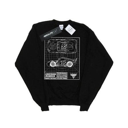 Disney Girls Cars Lightning McQueen Blueprint Sweatshirt 7-8 år