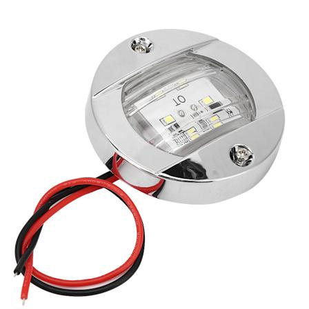 4 stk Klare Linse LED Runde Navigasjons Akterste Hvite Lys 12V Krom Vanntette for Båt Yacht Lastebiler