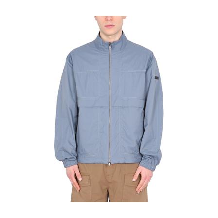 Ermenegildo Zegna Jakke With Logo Patch Blå, Herre