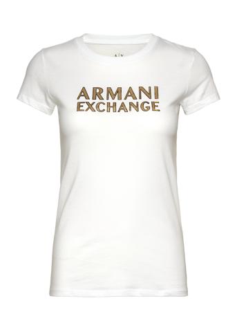 T-Shirt T-shirts & Tops Short-sleeved Hvit Armani Exchange*Betinget Tilbud