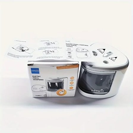 En robust och fin dubbelsidig elektrisk pennvässare, konst målning färg bly skiss automatisk pennvässare, silverren