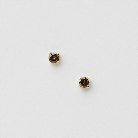 The One Espresso Studs - 24K GULDPLÄTERAT STERLING SILVER - Safira