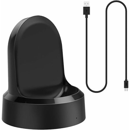Lader kompatibel med Samsung Gear S3 Frontier/Classic, 2 i 1 ladestasjon med USB-ladekabel kompatibel for Gear S3 SM-R770/SM-R760 - B