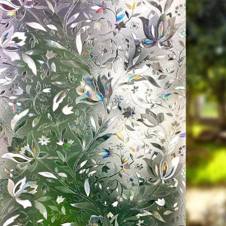 Frostet Vinduesfilm Tulip Elektrostatisk Glasfilm Uden Lim Solbeskyttelse Vinduesdekoration 50x200cm