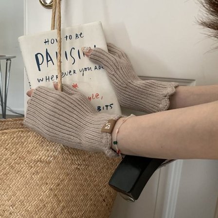 1 Par Halvfinger Handsker Fingerløse vanter KHAKI