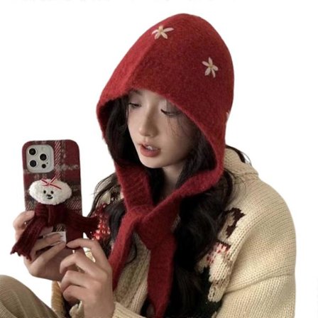 Blomstermønstret Hue Børn Farverig Øreklaphue Blød og Varm Hovedbeklædning til Koldt Vejr lysegrå