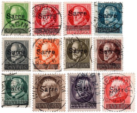 Tyskland/Saar 1920 - MICHEL 18-29 - Stemplet