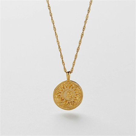 Sun & Moon Halskette - 24K VERGOLDETES STERLINGSILBER