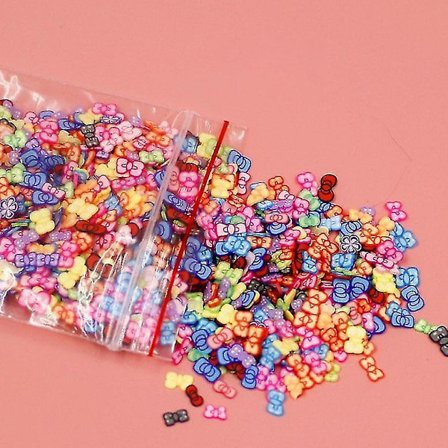 Sløjfe blød keramik frugtskiver fyldstof til neglekunstspidser