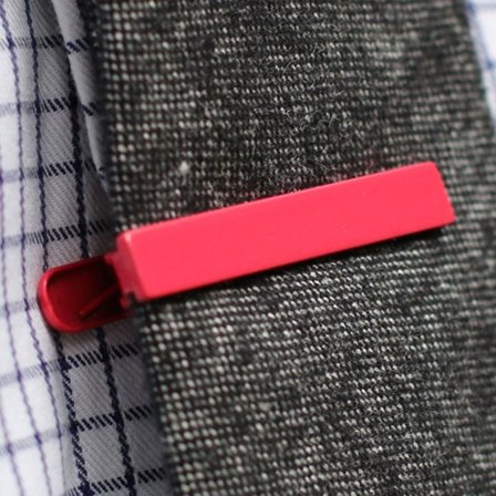 Short Red Tie Clip for Men - Tie clips for skinny ties
