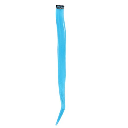 Färgade Clip in Hårförlängningar Blå Slinga Syntetisk Fest En Del