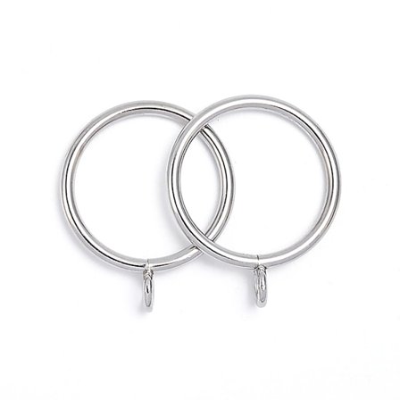 20 Gardinringar, metallgardinringar kompatibla med gardiner och stänger, 38 mm innerdiameter (silver)