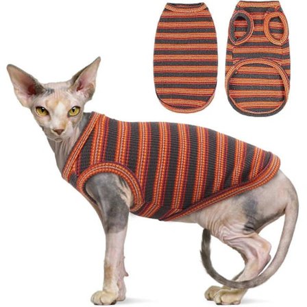 1 stk. Katte Tøj, Stribede Killinge T-shirts Uden Ærmer, Pullover Katte Trøjer, Sommer Tøj til Kæledyr til Små Hunde