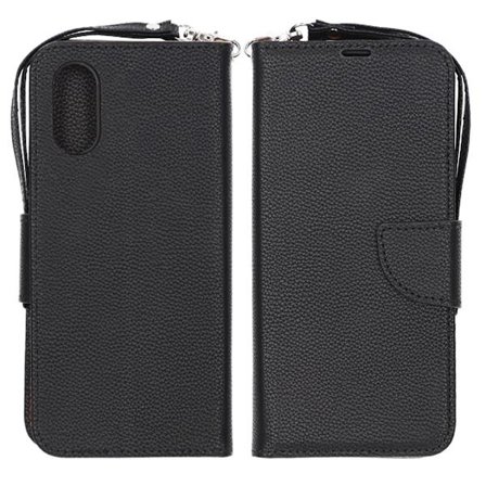 Flip Stand Leather Wallet Case For Sony Xperia 10 VI Black