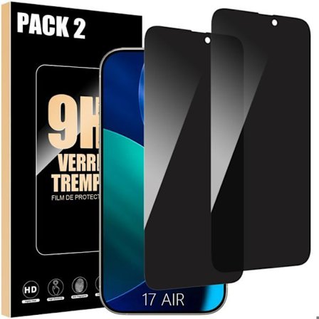 2 Panseret Glas Anti-Spion til iPhone Air - BOOLING - Beskyttelse 9H Hærdet Glas