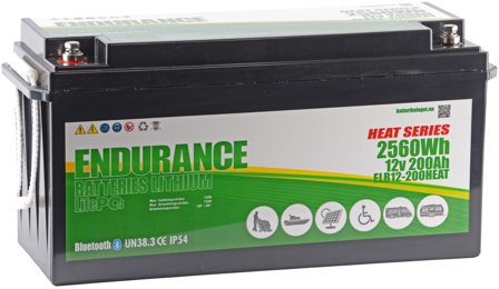 Endurance ELB12-200HEAT Förbrukningsbatteri 12V, 200 Ah, Elfördelning & strömförsörjning
