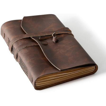 Læder notesbog - Læderindbundet notesbog til mænd, Li