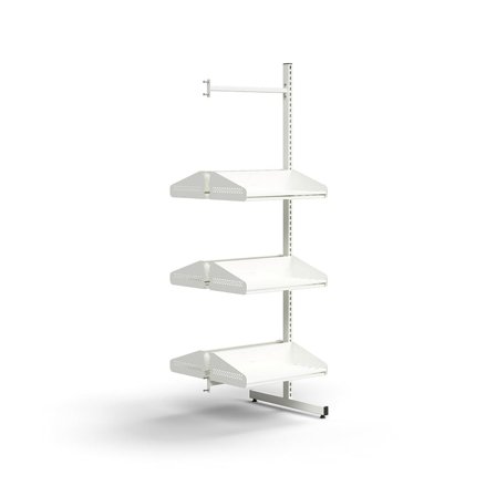 Skohylla, påbyggnadssektion, golvstående, 6 skohyllor, 1800x600x600 mm, vit