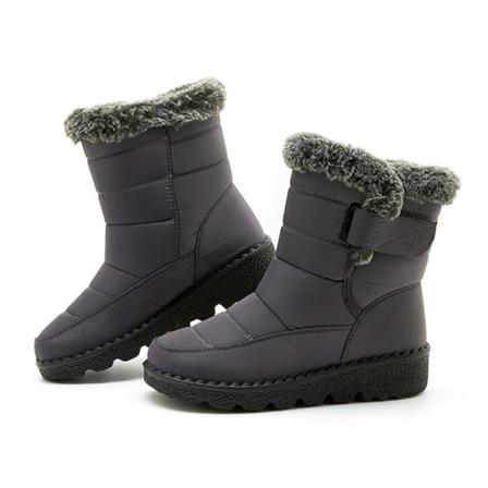 Dam Plysch Foder Varm Ankel Boot Rund Toe Casual Vinterskor