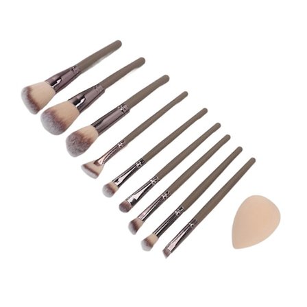 9 st Sminkborstar Set Foundation Puder Concealers Ögonskuggor Borstar Svamp Syntetiska Sminkborstar
