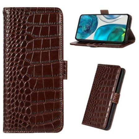 Crocodile Serie Motorola Moto G62 5g Läder Plånboksfodral... Brun