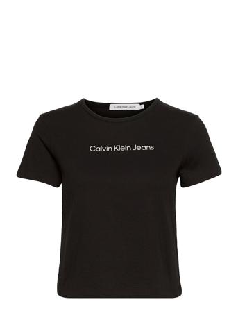 Shrunken Institutional Baby Tee T-shirt Top Sort Calvin Klein Jeans