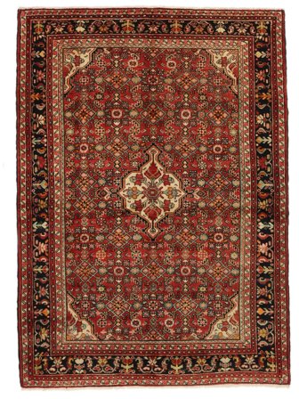 Tapis Hosseinabad 165X230 Rouge Foncé/Noir (Laine, Perse)