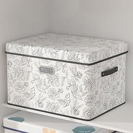 Fällbar Klädförvaringslåda med Vikbart Lock Förvaringslåda för Filtar, Täcken och Kläder (HB Extra Stor)