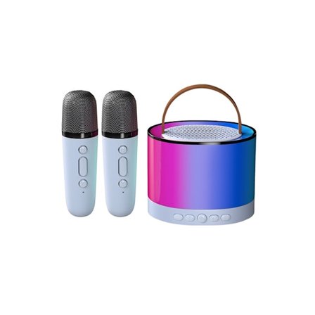 Mini Karaoke Maskin, Karaoke Maskin Leksak för Barn, Portabel Bluetooth Högtalare med 2 Trådlösa Mikrofoner, Födelsedagspresent