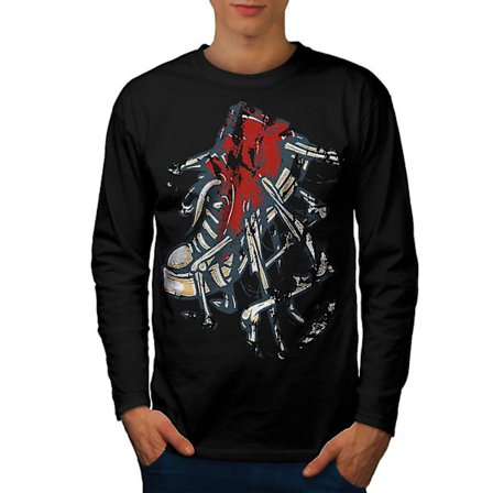 Sko Swag Urban Fashion Män Svart Långärmad T-shirt | Wellcoda