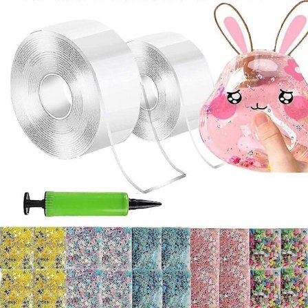 Nano Tape, Dobbeltsidet Tape Boble Legetøj, Tape Magisk Boble Med Og Ballonpumpe, Elastiske Bobleballoner Til Børn, Børne MDL