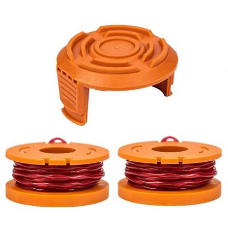 Til Worx WG150/WG151/WG163/G165 Græstrimmer 2 Spole + 1 Hætte Erstatning, WA0010+WA6531