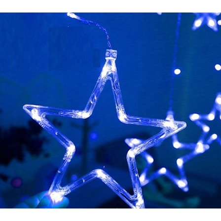 LED-koristevalot Juhla Pentagram-koriste Tähtivaloketju (Sininen)