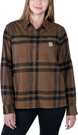 Carhartt Workwear Carhartt W's Midweight Flannel L/S Plaid Shirt Carhartt Brown Heather