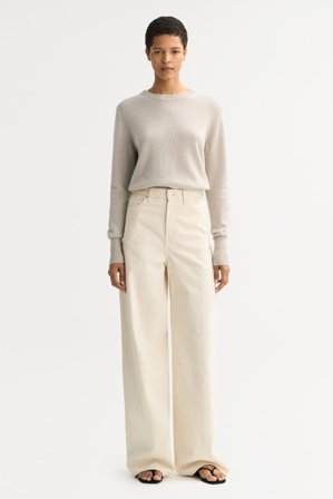 Soft Goat - Classic crewneck - Women cashmere sweater - XS - Chalk