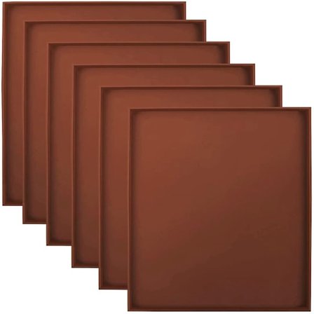 6 stk. silikonedehydratorark, firkantede dehydratorbakker med non-stick-kant til tørring af kød, grøntsager, frugt og mad