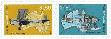 Australien - Flyvninger 100 år - Postfrisk sæt 2v