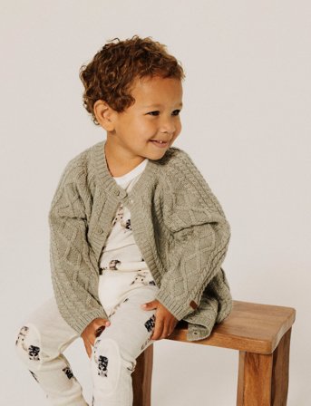 name it Nmmwrilla Wool Ls Knit Card - Green - 104