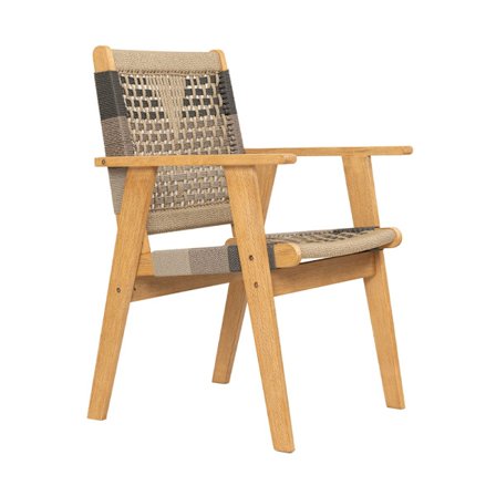 Flerfarvet stol i naturligt akacietræ, 58x56x87 cm