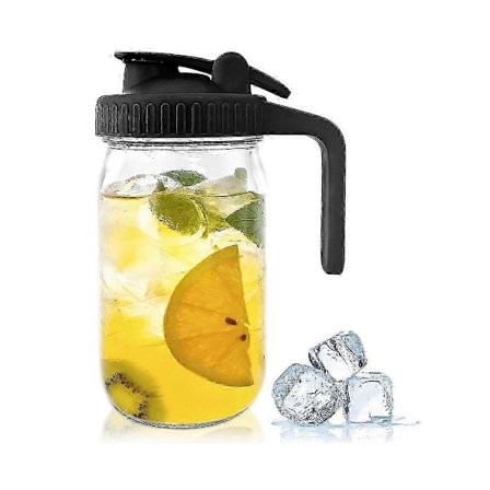 32oz Mason Jar Hällpip Lock - Glaskanna med Lock, Bröstmjölkskanna, Försegling för Juice, Mjölk, Kaffe, Te, Lemonad, Dryck (FMY)