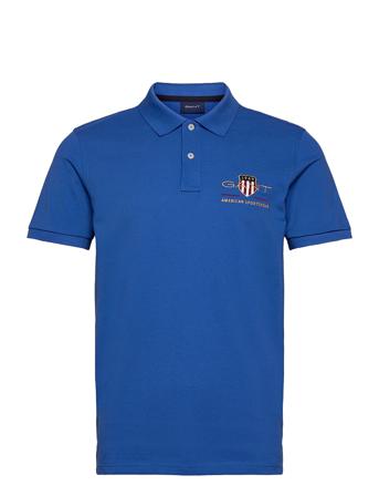 Archive Shield Ss Pique Polos Short-sleeved Sininen GANT
