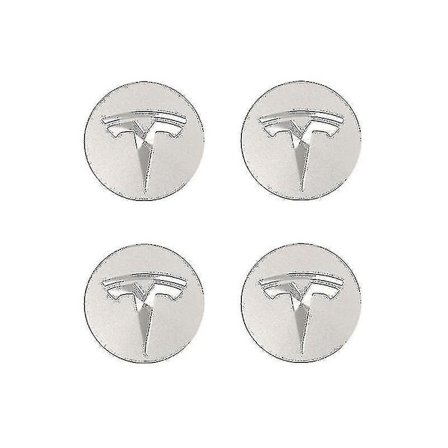 Tesla Model 3/X/S/Y Navkapselskydd Navkapsel Dekoration Modifieringstillbehör Silver