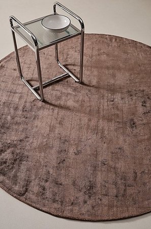 Jotex - Ronde Tapijt Van Viscose ø 200 Cm Braun Braun - ANELA - Koop Viscose vloerkleden bij Jotex