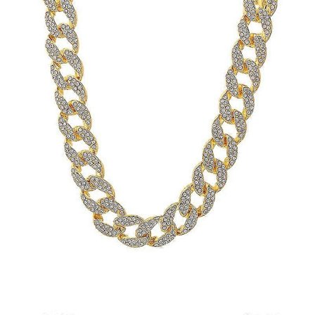 45 cm kubansk halskjede innlagt strass hiphopkjede kubansk tykk lenke fest smykkegave