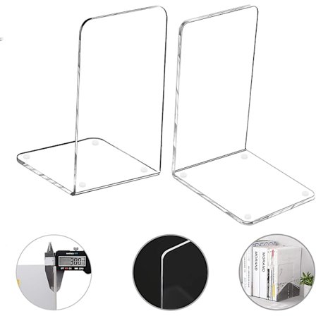 Par af robuste, holdbare, tunge metalbogstøtter med anti-slip til opbevaring af telefonboksbøger, bibliotek, kontor, skoleartikler, brevpapir, gave 1 