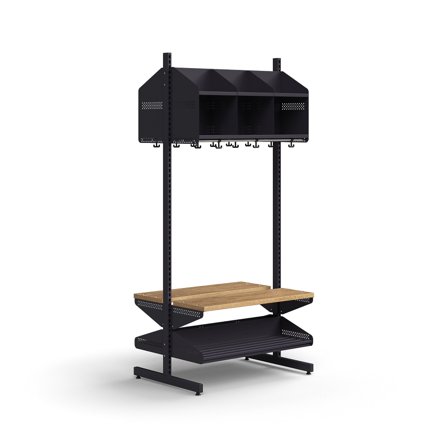 Garderobenschrank ENTRY, Grundmodul, bodenstehend, 1800 x 900 x 600 mm, anthrazit